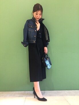 「URBAN RESEARCH ROSSO WOMEN（アーバンリサーチ　ロッソ）の【追加】ROSSO Lee別注デニムGジャン（Denim jacket、ブルー系）」を使った、ADACHI YURIさん（レディース・163cm）の春コーディネート