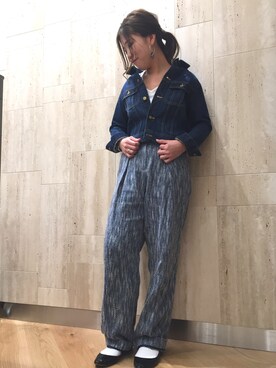 「URBAN RESEARCH ROSSO WOMEN（アーバンリサーチ　ロッソ）の【追加】ROSSO Lee別注デニムGジャン（Denim jacket、ブルー系）」を使った、ADACHI YURIさん（レディース・163cm）の春コーディネート
