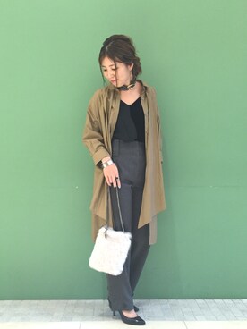 「URBAN RESEARCH ROSSO WOMEN（アーバンリサーチ　ロッソ）のアイテム（シャツワンピース）」を使った、ADACHI YURIさん（レディース・163cm）の夏コーディネート