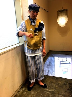 「BEAMS BOY（ビームスボーイ）のアイテム（財布/小物）」を使った、中山貴之さん（メンズ・170cm）の春コーディネート