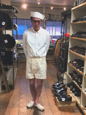 「BEAMS（ビームス）のアイテム（スリッポン）」を使った、中山貴之さん（メンズ・170cm）の夏コーディネート