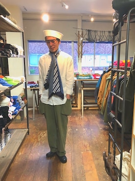 「BEAMS BOY（ビームスボーイ）のアイテム（財布/小物）」を使った、中山貴之さん（メンズ・170cm）の夏コーディネート
