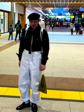 「アウトドアミックス」｜「アイテム（デニムジャケット）」を使った、中山貴之さん（メンズ・170cm）の冬コーディネート