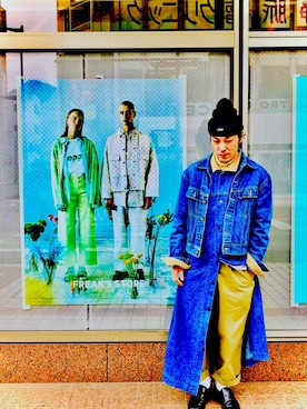 「アウトドアミックス」｜「アイテム（デニムジャケット）」を使った、中山貴之さん（メンズ・170cm）の春コーディネート