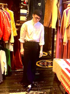 「SAINT JAMES（セントジェームス）のアイテム（帽子）」を使った、中山貴之さん（メンズ・170cm）の春コーディネート