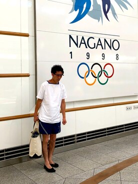 「vibram（ビブラム）のアイテム」を使った、中山貴之さん（メンズ・170cm）の夏コーディネート