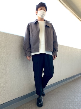 「WYM LIDNM（ウィム バイ リドム）のMILANO RIB HEAVY WEIGHT PO KNIT（ニット/セーター）」を使った、Oshumanさん（メンズ・169cm）の秋コーディネート