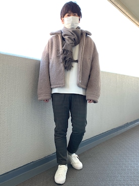 「WYM LIDNM（ウィム バイ リドム）のMILANO RIB HEAVY WEIGHT PO KNIT（ニット/セーター）」を使った、Oshumanさん（メンズ・169cm）の冬コーディネート