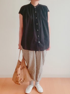 「DEEP BLUE（ディープブルー）のアイテム（パンツ）」を使った、kinokoさん（レディース・164cm）の夏コーディネート