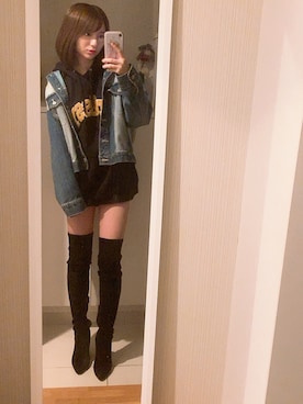 「EGOIST（エゴイスト）のアイテム（ブーツ）」を使った、shuriさん（レディース・162cm）の秋コーディネート