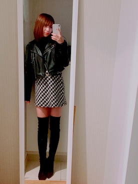 「EGOIST（エゴイスト）のアイテム（ブーツ）」を使った、shuriさん（レディース・162cm）の冬コーディネート