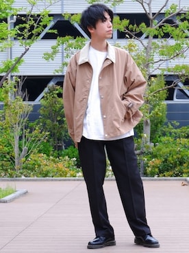 「epnok（エプノック）のアイテム（ブルゾン）」を使った、かみけん。さん（メンズ・168cm）の春コーディネート