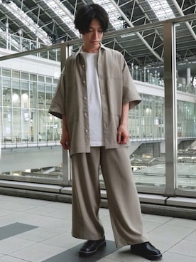 「EMMA  CLOTHES」｜「アイテム（セットアップ）」を使った、かみけん。さん（メンズ・168cm）の夏コーディネート