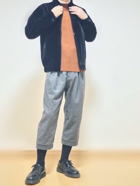 「BASISBROEK（バシスブルック）のアイテム（スラックス）」を使った、ﾖｼｵｶさん（メンズ・175cm）の秋コーディネート