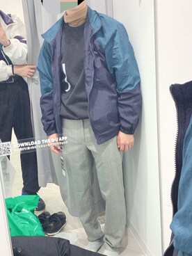 「GUコーデ」｜「アイテム（ナイロンジャケット）」を使った、はるか。さん（メンズ・174cm）の秋コーディネート