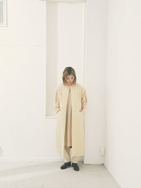「ロングニット」｜「アイテム（パンツ）」を使った、BLACKBYMOUSSY_staffさん（レディース・160cm）の冬コーディネート