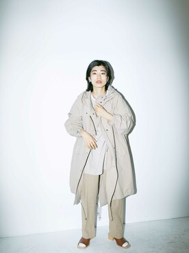 「BLACK BY MOUSSY（ブラックバイマウジー）のアイテム（モッズコート）」を使った、BLACKBYMOUSSY_staffさん（レディース・155cm）の冬コーディネート