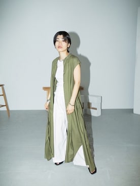 Black By Moussy ブラックバイマウジー のシャツワンピース グリーン系 を使った人気ファッションコーディネート Wear