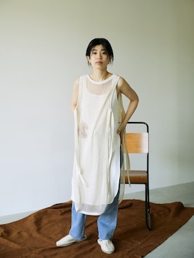 「透かし編みニット」｜BLACKBYMOUSSY_staffさん（レディース・160cm）の春コーディネート