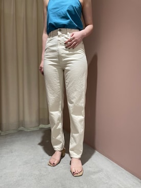 「白デニム」｜BLACKBYMOUSSY_staffさん（レディース・160cm）の夏コーディネート