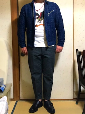 「CALEE（キャリー）のアイテム（アクセサリー）」を使った、JUNさん（メンズ・182cm）の春コーディネート