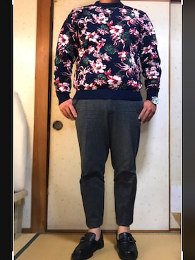 「CALEE（キャリー）のアイテム（アクセサリー）」を使った、JUNさん（メンズ・182cm）の秋コーディネート