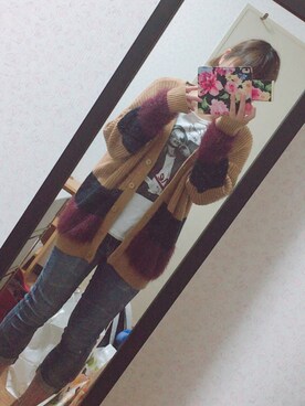 「Avail（アベイル）のアイテム（T恤/上装、ホワイト系）」を使った、Aya*.｡さん（レディース・162cm）の冬コーディネート