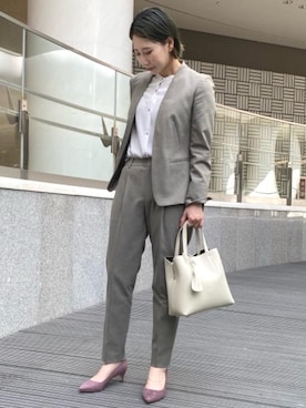 「green label relaxing（グリーンレーベルリラクシング）のアイテム（その他アウター）」を使った、rinaryさん（レディース・160cm）の秋コーディネート