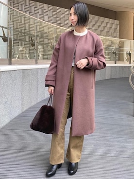 「green label relaxing（グリーンレーベルリラクシング）のアイテム（その他アウター）」を使った、rinaryさん（レディース・160cm）の秋コーディネート