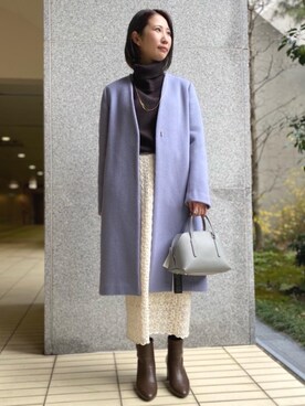 「一押しのアウタースタイル」｜「アイテム（アクセサリー）」を使った、rinaryさん（レディース・160cm）の冬コーディネート