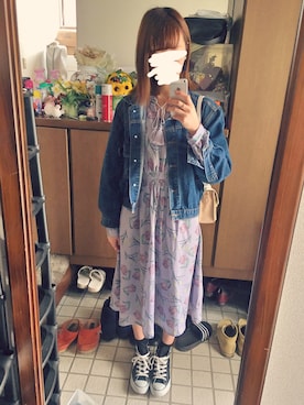 「CONVERSE（コンバース）のconverse コンバース ALL STAR HI オールスター ハイ 3206 BLACK(US)（スニーカー）」を使った、takaさん（レディース・158cm・20代）の春コーディネート