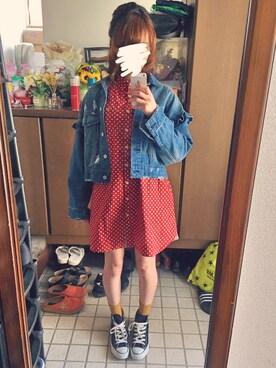 「CONVERSE（コンバース）のconverse コンバース ALL STAR HI オールスター ハイ 3206 BLACK(US)（スニーカー）」を使った、takaさん（レディース・158cm・20代）の春コーディネート
