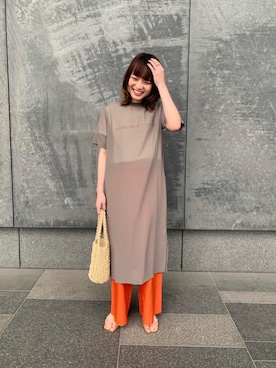 「FUNG（ファング）のアイテム（トップス）」を使った、Miki Nakamuraさん（レディース・160cm）の夏コーディネート