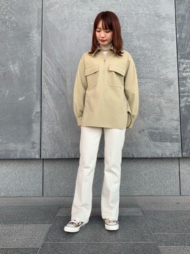 「CONVERSE（コンバース）の＜CONVERSE（コンバース）＞ALL STAR US CAMO HI/スニーカー ◆（スニーカー）」を使った、Miki Nakamuraさん（レディース・160cm）の冬コーディネート