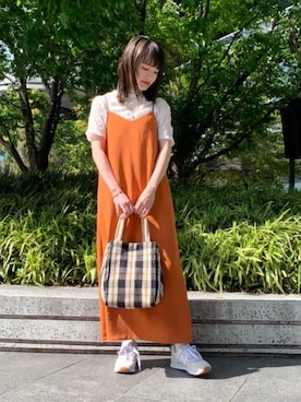 「RECOMMEND  ITEM STYLING」｜「アイテム（キャミソール）」を使った、Miki Nakamuraさん（レディース・160cm）の春コーディネート