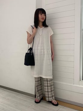 「RECOMMEND  ITEM STYLING」｜「アイテム（キャミソール）」を使った、Miki Nakamuraさん（レディース・160cm）の春コーディネート
