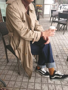 「orslow」｜「アイテム（トレンチコート）」を使った、Kさん（メンズ・178cm）の冬コーディネート