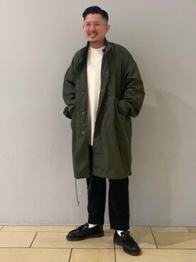「coen（コーエン）のアイテム（モッズコート）」を使った、coen やのさん（メンズ・171cm）の秋コーディネート