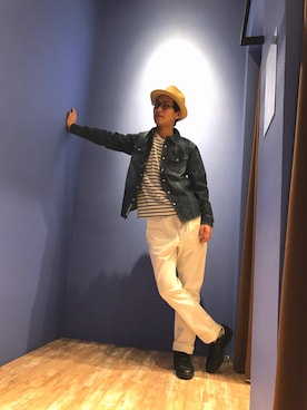「HVC」｜「アイテム（チノパンツ）」を使った、HVC廿日市店さん（メンズ・171cm）の春コーディネート