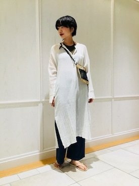 「アーバンリサーチ」｜「アイテム（水着/着物・浴衣）」を使った、森 仁美さん（レディース・163cm）の夏コーディネート