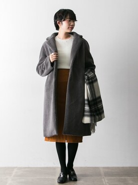 「URBAN RESEARCH（アーバンリサーチ）のアイテム（チェスターコート）」を使った、森 仁美さん（レディース・163cm）の秋コーディネート