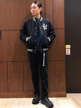 「クリスマス」｜「アイテム（スタジャン）」を使った、®️さん（メンズ・175cm）の秋コーディネート