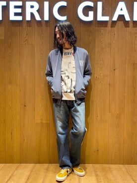 「コラボレーション」｜「アイテム（ブルゾン）」を使った、®️さん（メンズ・177cm）の春コーディネート