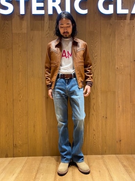 「ロックコーデ」｜「アイテム（ブルゾン）」を使った、®️さん（メンズ・177cm）の秋コーディネート