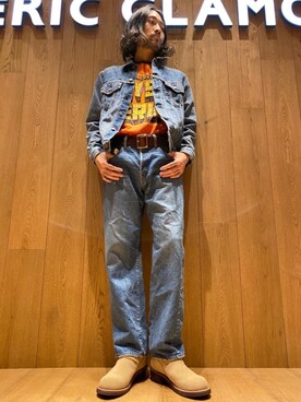 「ロックコーデ」｜「アイテム（デニムジャケット）」を使った、®️さん（メンズ・177cm）の秋コーディネート