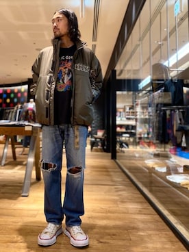 「ミリタリーコーデ」｜「アイテム（ナイロンジャケット）」を使った、®️さん（メンズ・177cm）の秋コーディネート