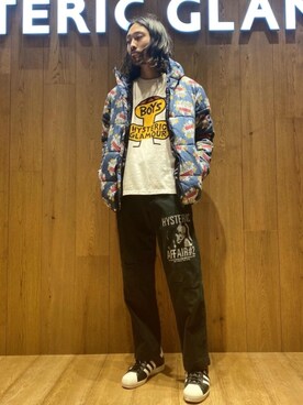 「ミリタリーコーデ」｜「アイテム（ライダースジャケット）」を使った、®️さん（メンズ・177cm）の冬コーディネート