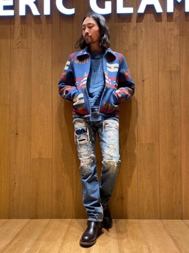 「コラボレーション」｜「アイテム（その他アウター）」を使った、®️さん（メンズ・177cm）の冬コーディネート