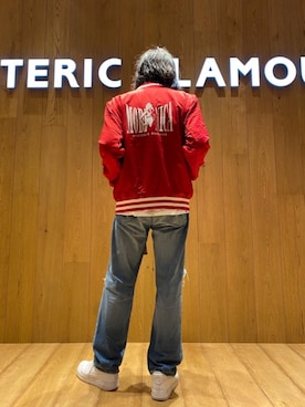 「コラボレーション」｜「アイテム（ブルゾン）」を使った、®️さん（メンズ・177cm）の冬コーディネート