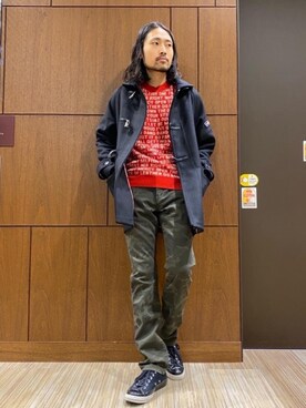 「コラボレーション」｜「アイテム（その他アウター）」を使った、®️さん（メンズ・177cm）の冬コーディネート